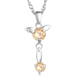 Collana Da Donna In Titanio Placcato Platino Con Diamante, Qualità E Quantità Garantite