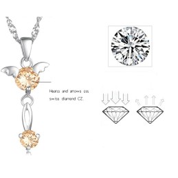 Collana Da Donna In Titanio Placcato Platino Con Diamante, Qualità E Quantità Garantite