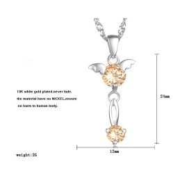 Collana Da Donna In Titanio Placcato Platino Con Diamante, Qualità E Quantità Garantite