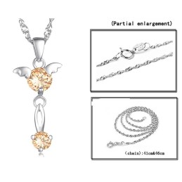 Collana Da Donna In Titanio Placcato Platino Con Diamante, Qualità E Quantità Garantite