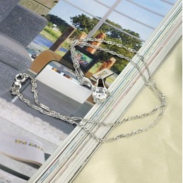 Collana In Titanio Placcato Platino Retrò Da Donna Di Alta Qualità
