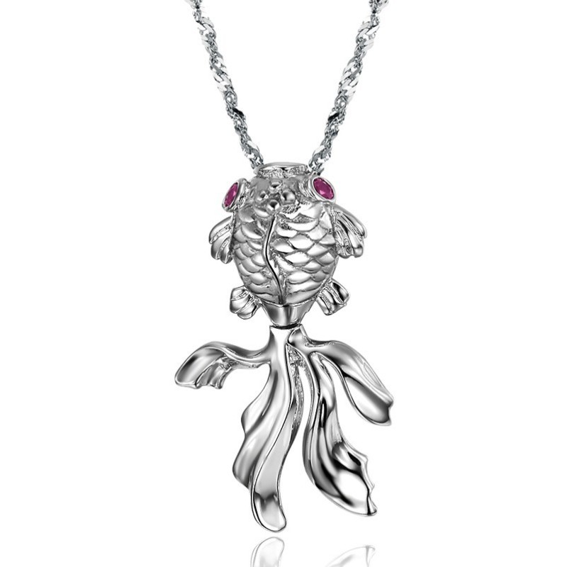Collana In Titanio Placcato Platino A Forma Di Pesce Femminile, Facile Da Usare Collana In Titanio Placcato Platino A Forma Di Pesce Femminile, Facile Da Usare