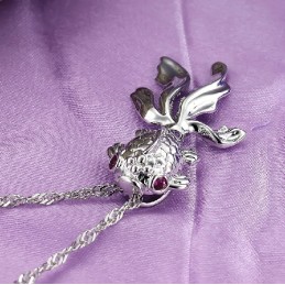 Collana In Titanio Placcato Platino A Forma Di Pesce Femminile, Facile Da Usare