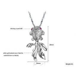 Collana In Titanio Placcato Platino A Forma Di Pesce Femminile, Facile Da Usare
