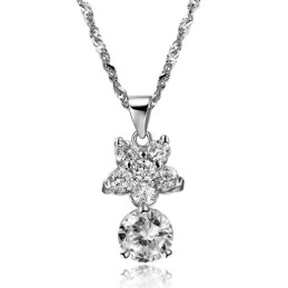 Collana In Titanio Placcato Platino Con Strass "The Queen Of Quality" Con Stella Femminile.
