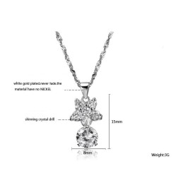 Collana In Titanio Placcato Platino Con Strass "The Queen Of Quality" Con Stella Femminile.