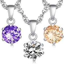 Collana Da Donna In Titanio Placcato Platino Di Qualità Stabile Con Diamante