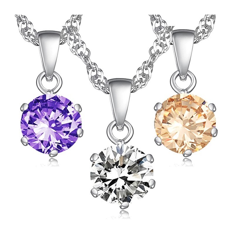 Collana Da Donna In Titanio Placcato Platino Di Qualità Stabile Con Diamante