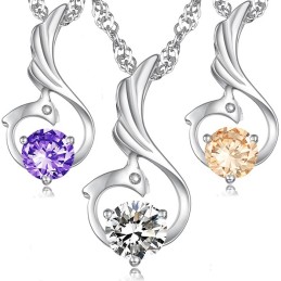 Collana Di Qualità Eccellente In Titanio Placcato Platino A Forma Di Fenice Femminile