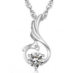 Collana Di Qualità Eccellente In Titanio Placcato Platino A Forma Di Fenice Femminile