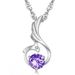 Collana Di Qualità Eccellente In Titanio Placcato Platino A Forma Di Fenice Femminile