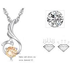 Collana Di Qualità Eccellente In Titanio Placcato Platino A Forma Di Fenice Femminile
