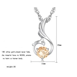 Collana Di Qualità Eccellente In Titanio Placcato Platino A Forma Di Fenice Femminile