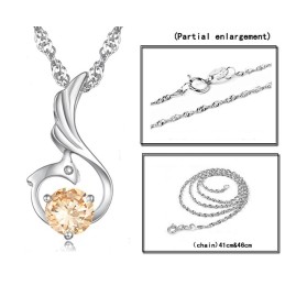 Collana Di Qualità Eccellente In Titanio Placcato Platino A Forma Di Fenice Femminile