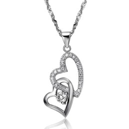 Collana In Titanio Placcato Platino Con Ciondolo A Forma Di Cuore, Regina Della Qualità Femminile