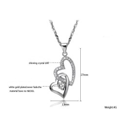 Collana In Titanio Placcato Platino Con Ciondolo A Forma Di Cuore, Regina Della Qualità Femminile