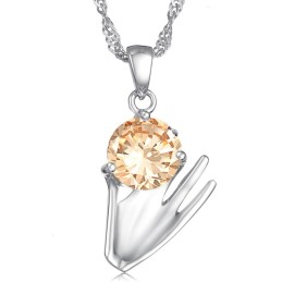 Ampia Varietà Di Collana Da Donna In Titanio Placcato Platino Viola Con Diamante