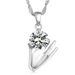 Ampia Varietà Di Collana Da Donna In Titanio Placcato Platino Viola Con Diamante