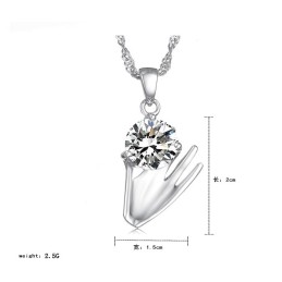 Ampia Varietà Di Collana Da Donna In Titanio Placcato Platino Viola Con Diamante