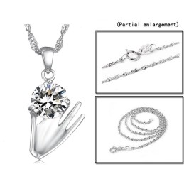 Ampia Varietà Di Collana Da Donna In Titanio Placcato Platino Viola Con Diamante
