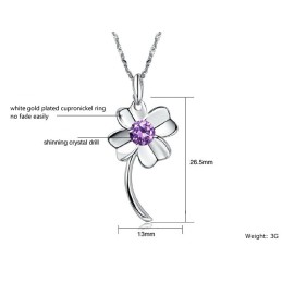 Collana In Titanio Placcata In Platino A Forma Di Trifoglio Femminile, Durevole Nell'Uso
