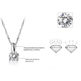 Collana Da Donna In Titanio Placcato Platino Con Diamante, Facile Da Usare