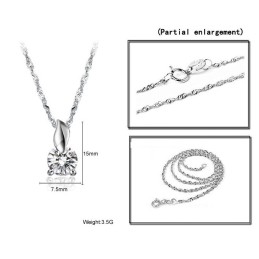 Collana Da Donna In Titanio Placcato Platino Con Diamante, Facile Da Usare
