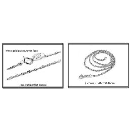 Collana Di Alta Qualità In Titanio Placcato Platino A Forma Di Piuma Da Donna