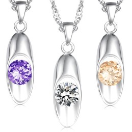 Collana Da Donna In Titanio Placcato Platino Con Diamante, Qualità E Quantità Garantite
