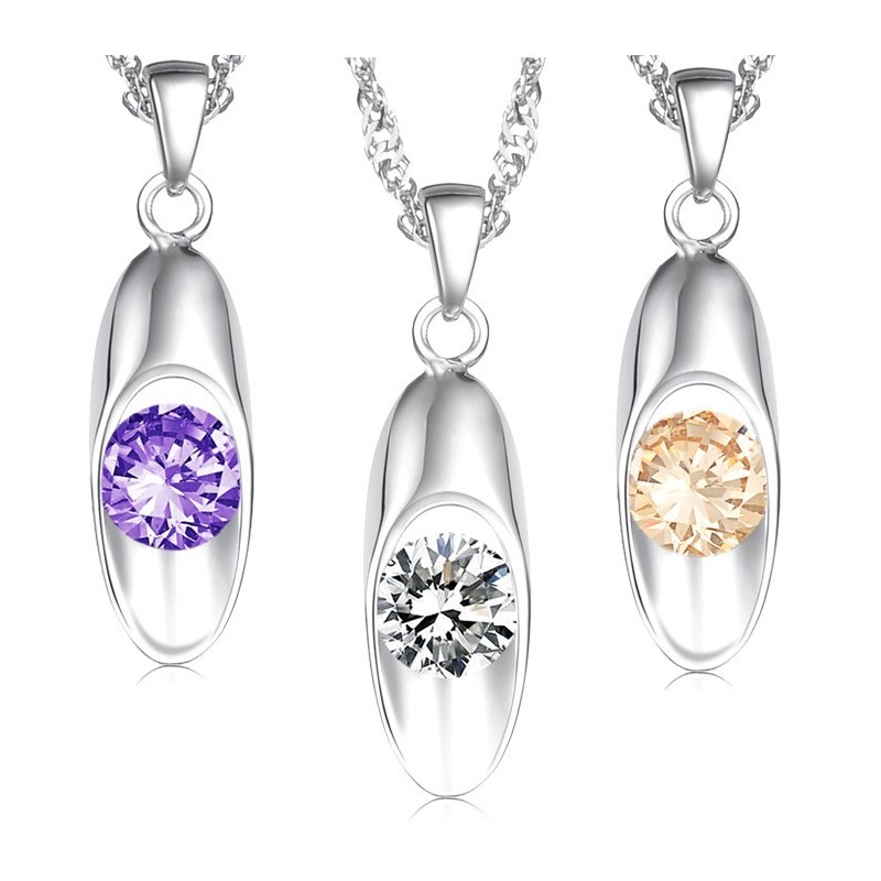 Collana Da Donna In Titanio Placcato Platino Con Diamante, Qualità E Quantità Garantite Collana Da Donna In Titanio Placcato Platino Con Diamante, Qualità E Quantità Garantite