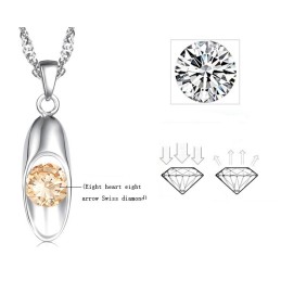 Collana Da Donna In Titanio Placcato Platino Con Diamante, Qualità E Quantità Garantite