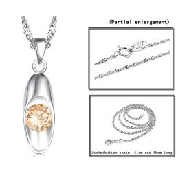 Collana Da Donna In Titanio Placcato Platino Con Diamante, Qualità E Quantità Garantite