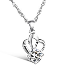 Collana In Titanio Placcato Platino, Anallergica E Facile Da Usare, Con Strass, Per Donna