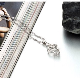 Collana In Titanio Placcato Platino, Anallergica E Facile Da Usare, Con Strass, Per Donna
