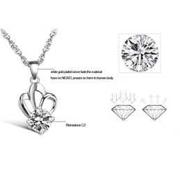 Collana In Titanio Placcato Platino, Anallergica E Facile Da Usare, Con Strass, Per Donna