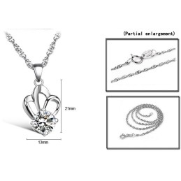 Collana In Titanio Placcato Platino, Anallergica E Facile Da Usare, Con Strass, Per Donna