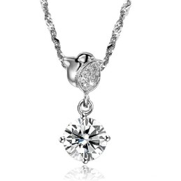 Collana In Titanio Placcato Platino A Forma Di Rosa Da Donna, Con Strass, Della Regina Della Qualità