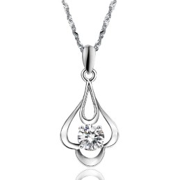 Collana Da Donna In Titanio Placcato Platino Con Diamante, Qualità E Quantità Garantite