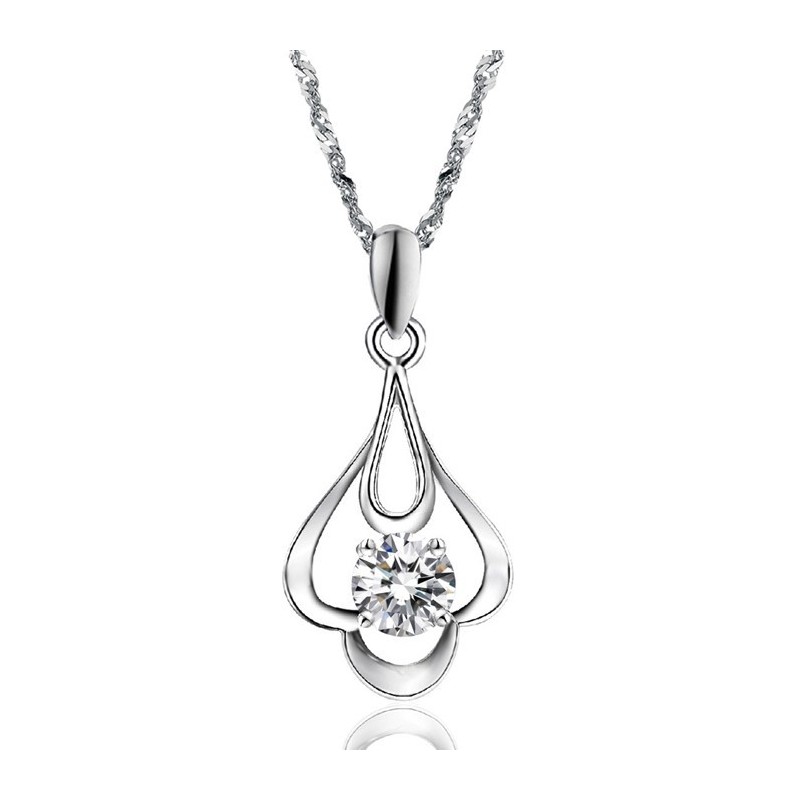 Collana Da Donna In Titanio Placcato Platino Con Diamante, Qualità E Quantità Garantite Collana Da Donna In Titanio Placcato Platino Con Diamante, Qualità E Quantità Garantite