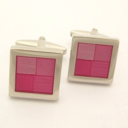 Gemelli Quadrati Rosa In Titanio Squisiti