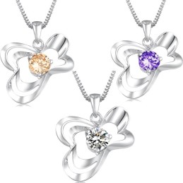 Collana Da Donna In Titanio Placcato Platino Di Eccellente Qualità Con Diamante