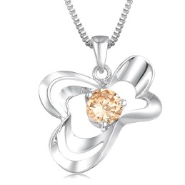 Collana Da Donna In Titanio Placcato Platino Di Eccellente Qualità Con Diamante