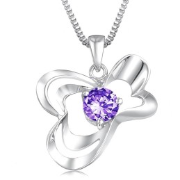 Collana Da Donna In Titanio Placcato Platino Di Eccellente Qualità Con Diamante