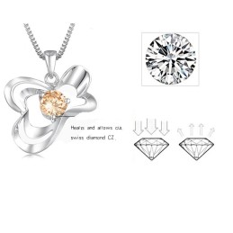 Collana Da Donna In Titanio Placcato Platino Di Eccellente Qualità Con Diamante