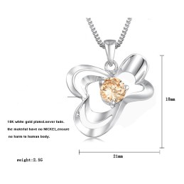 Collana Da Donna In Titanio Placcato Platino Di Eccellente Qualità Con Diamante