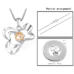 Collana Da Donna In Titanio Placcato Platino Di Eccellente Qualità Con Diamante