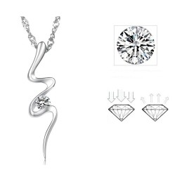 Collana Da Donna In Titanio Placcato In Platino, Affidabile E Anallergica, Di Qualità