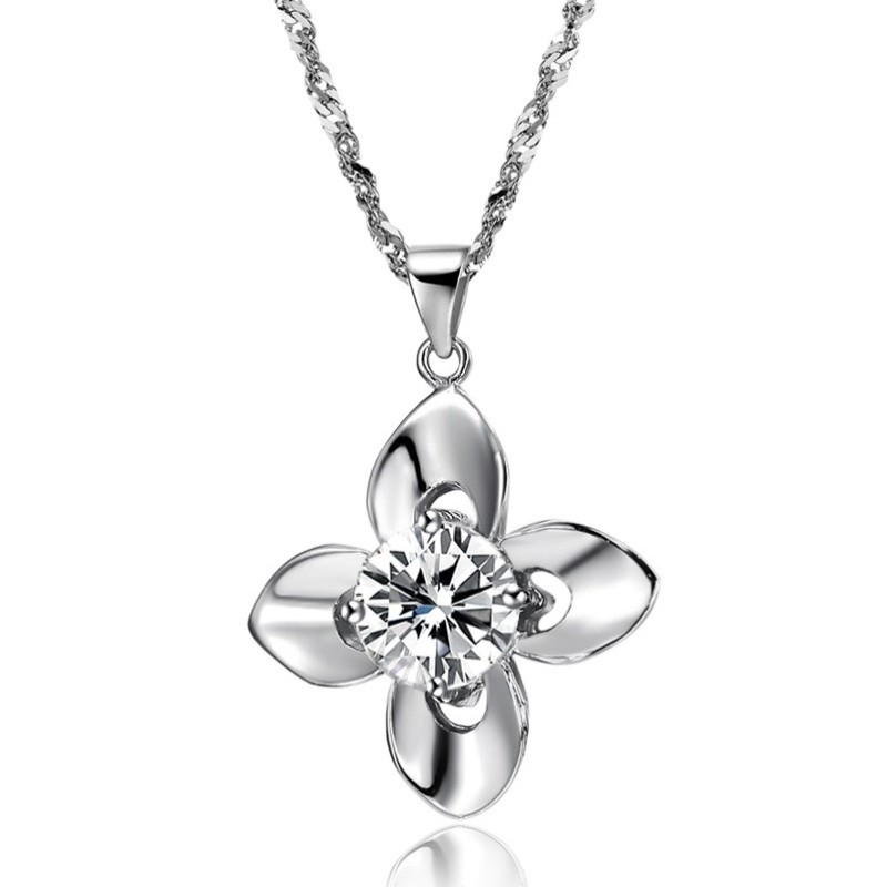 Collana Da Donna In Titanio Placcato Platino Con Diamante, Famosa In Tutto Il Mondo Collana Da Donna In Titanio Placcato Platino Con Diamante, Famosa In Tutto Il Mondo