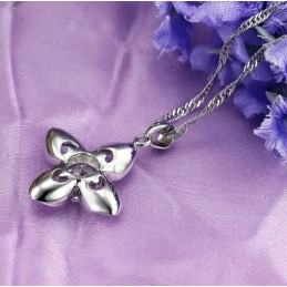 Collana Da Donna In Titanio Placcato Platino Con Diamante, Famosa In Tutto Il Mondo