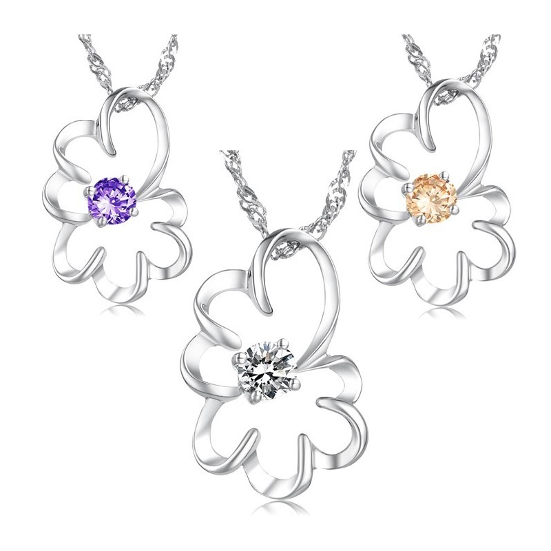 Ampia Varietà Di Collana Da Donna In Titanio Placcato Platino Viola Con Diamante Ampia Varietà Di Collana Da Donna In Titanio Placcato Platino Viola Con Diamante